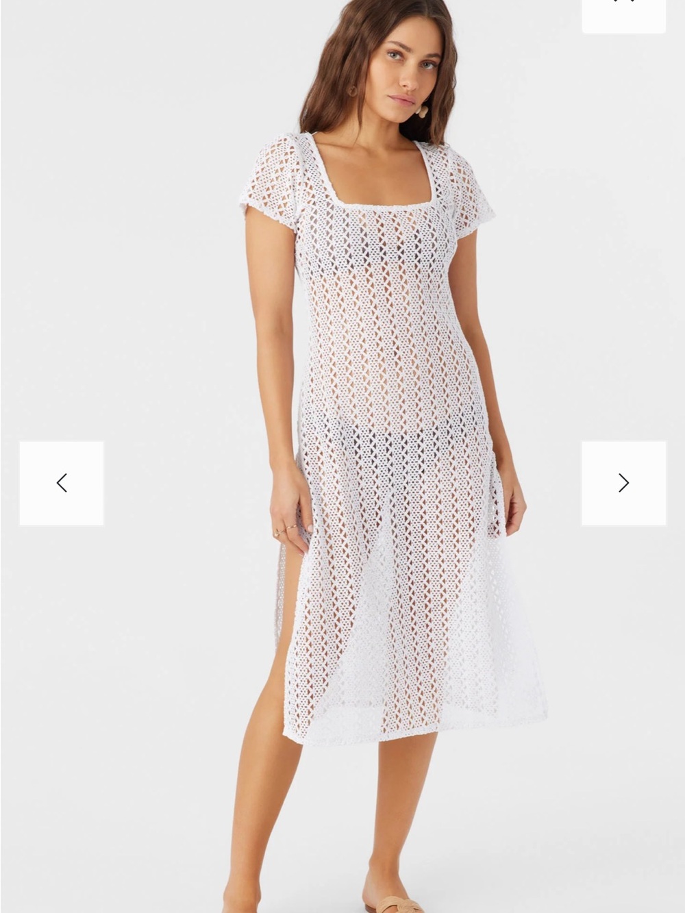 Lightweight White Crochet Swim Cover-Up Dress (O’Neil size xl)